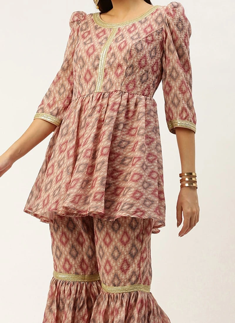 Top From Multicolored Digital Printed Georgette Co Ords Set After Six Wear 3 Top From Multicolored Digital Printed Georgette Co Ords Set After Six Wear