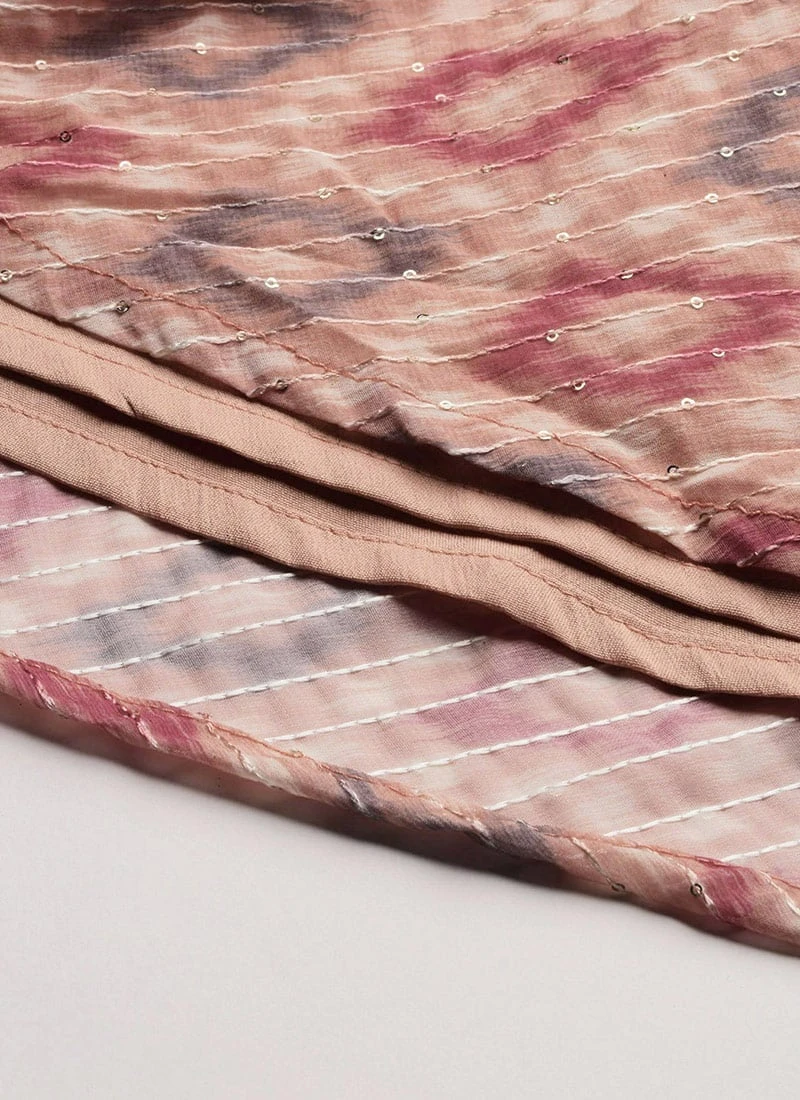 Top From Multicolored Digital Printed Georgette Co Ords Set After Six Wear 10 Top From Multicolored Digital Printed Georgette Co Ords Set After Six Wear - Image 8