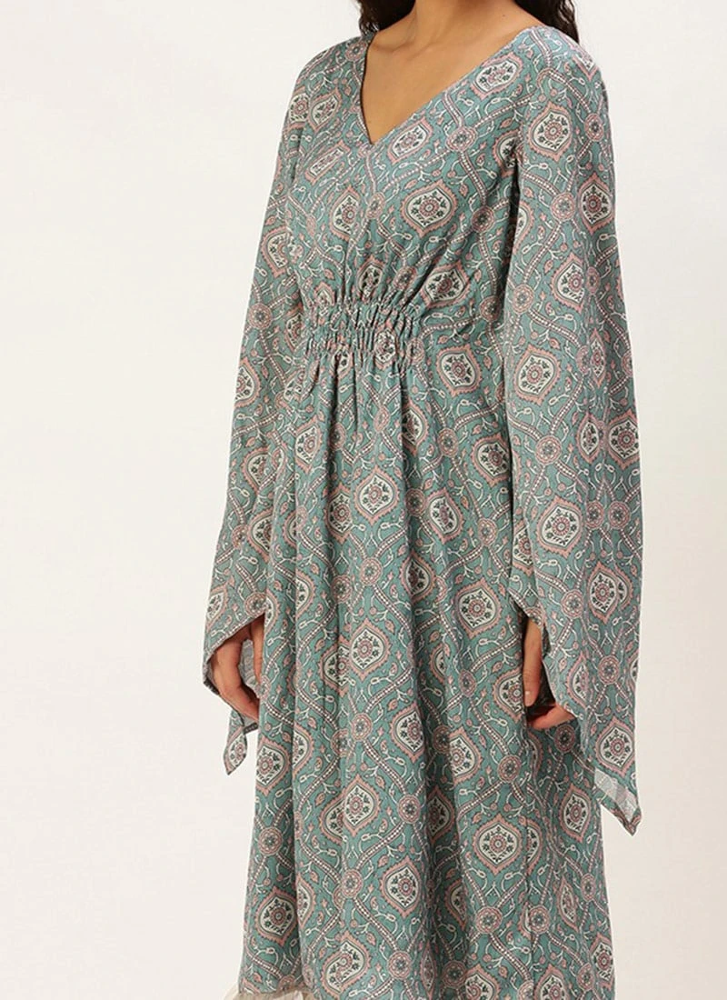 Multicolored Digital Printed Kaftan Dress After Six Wear 3 Multicolored Digital Printed Kaftan Dress After Six Wear