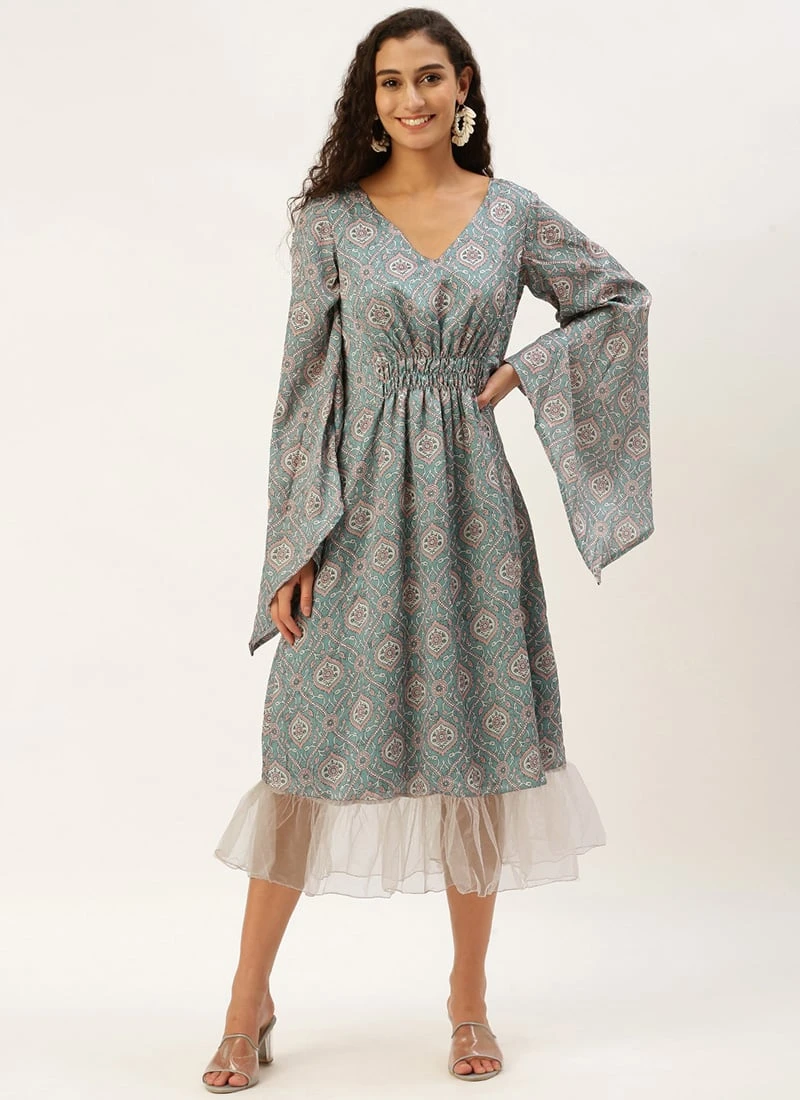 Multicolored Digital Printed Kaftan Dress After Six Wear 5 Multicolored Digital Printed Kaftan Dress After Six Wear - Image 3