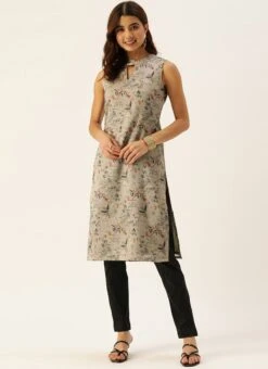 Multicolored Digital Printed N Black Kurta Set Work Wear -ZariGrace Shop Multicolored Digital Printed N Black Kurta Set KSBS02110927 u 1