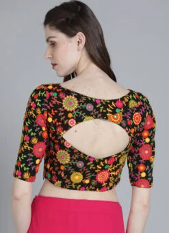 Multicolored Embroidered Blouse Festive Wear -ZariGrace Shop Multicolored Embroidered Blouse BLBS02209575 b
