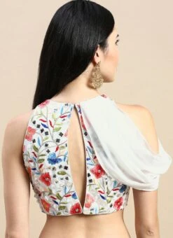 Multicolored Embroidered Blouse Wedding Wear -ZariGrace Shop Multicolored Embroidered Blouse BLBS02303845 b