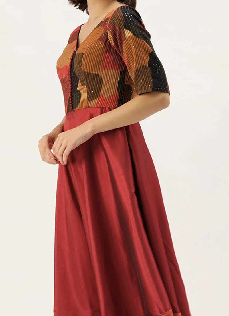 Multicolored Embroidered Georgette Anarkali Suit Festive Wear 3 Multicolored Embroidered Georgette Anarkali Suit Festive Wear