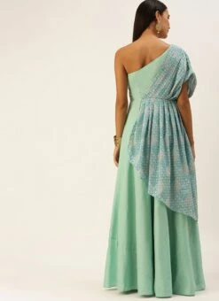 Multicolored Embroidered Indo Western Gown Party Wear -ZariGrace Shop Multicolored Embroidered Indo Western Gown IWBS02206293 b