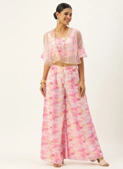 Bottom From Multicolored Georgette Co Ords Set After Six Wear -ZariGrace Shop Multicolored Georgette Co Ords Set IWBS02302393 u 1