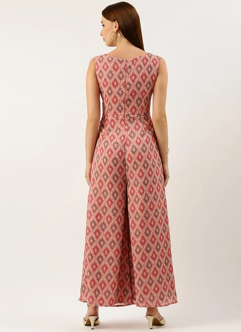 Multicolored Georgette Digital Printed Jumpsuit After Six Wear 6 Multicolored Georgette Digital Printed Jumpsuit After Six Wear - Image 4