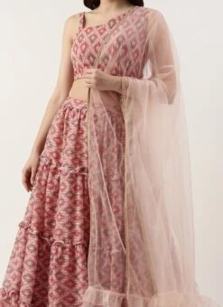 Skirt From Multicolored Georgette Digital Printed Lehenga After Six Wear