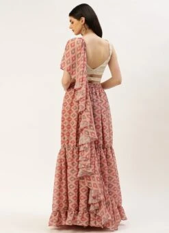 Dupatta From Multicolored Georgette Digital Printed Lehenga Set After Six Wear -ZariGrace Shop Multicolored Georgette Digital Printed Lehenga Set GHBS02211116 b