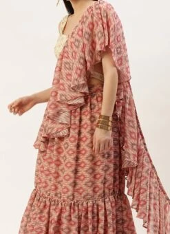 Dupatta From Multicolored Georgette Digital Printed Lehenga Set After Six Wear