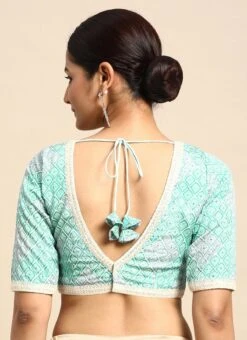 Multicolored Georgette Embroidered Blouse Festive Wear -ZariGrace Shop Multicolored Georgette Embroidered Blouse BLBS02305184 b