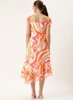 Multicolored Georgette Print Dress Festive Wear 13 Multicolored Georgette Print Dress Festive Wear -ZariGrace Shop Multicolored Georgette Print Dress DRBS02307753 b