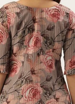 Multicolored Georgette Printed Embroidered Kurti Set Festive Wear After Six Wear -ZariGrace Shop Multicolored Georgette Printed Embroidered Kurti Set KSBS02204749 rrc4