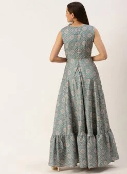 Multicolored Modal Digital Printed Dress After Six Wear -ZariGrace Shop Multicolored Modal Digital printed Dress DRBS02210955 b