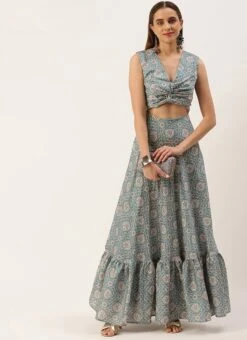 Multicolored Modal Digital Printed Dress After Six Wear -ZariGrace Shop Multicolored Modal Digital printed Dress DRBS02210955 u