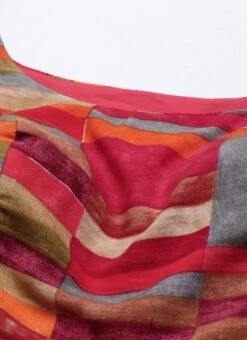 Multicolored N Burgundy Georgette Gathers Dress After Six Wear -ZariGrace Shop Multicolored N Burgundy Geogette Gathers Dress DRBS02105359 rrc1