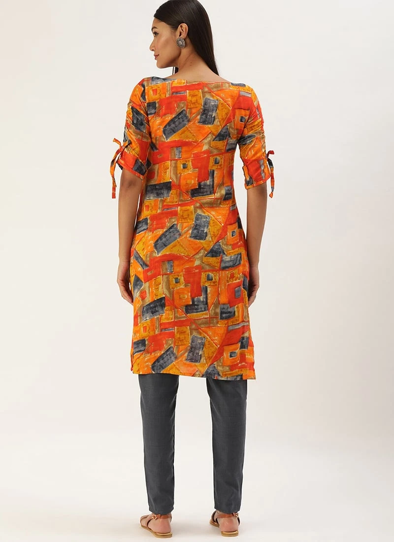 Multicolored Narrow Straight Pant Kurta Set After Six Wear 6 Multicolored Narrow Straight Pant Kurta Set After Six Wear - Image 4