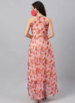 Multicolored Organza Asymmetrical Length Dress After Six Wear -ZariGrace Shop Multicolored Organza Asymmetrical Length Dress IWBS02004359 b