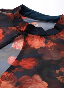 Multicolored Organza Jacket N Teal Blue Dress Festive Wear -ZariGrace Shop Multicolored Organza Jacket N Teal Blue Dress DRBS02303652 rrc1