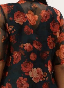 Multicolored Organza Jacket N Teal Blue Dress Festive Wear -ZariGrace Shop Multicolored Organza Jacket N Teal Blue Dress DRBS02303652 rrc3