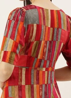 Multicolored Printed A Line Dress After Six Wear -ZariGrace Shop Multicolored Printed A Line Dress DRBS02105425 rrc2