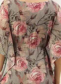 Multicolored Printed N Embroidered V Neckline Kaftan Festive Wear After Six Wear -ZariGrace Shop Multicolored Printed N Embroidered V Neckline Kaftan DRBS02204674 rrc2