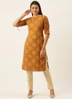 Multicolored Printed Straight Pant Kurta Set Work Wear -ZariGrace Shop Multicolored Printed Straight Pant Kurta Set KSBS02201296 u