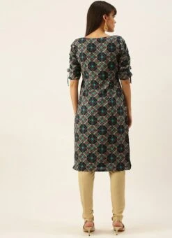 Multicolored Printed Straight Pant Kurta Set Festive Wear -ZariGrace Shop Multicolored Printed Straight Pant Kurta Set KSBS02201297 b