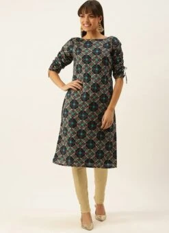 Multicolored Printed Straight Pant Kurta Set Festive Wear -ZariGrace Shop Multicolored Printed Straight Pant Kurta Set KSBS02201297 u