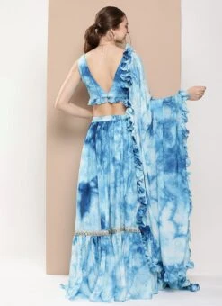 Multicolored Tie Dye Chinon Lehenga Set Festive Wear -ZariGrace Shop Multicolored Tie Dye Chinon Lehenga Set GHBS02301026 b