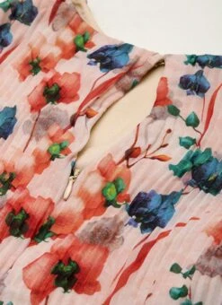 Multicoloured Georgette Pleated Dress After Six Wear Party Wear -ZariGrace Shop Multicoloured Georgette Pleated Dress DRBS02211036 rrc1