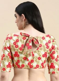 Multicoloured Net Embroidered Blouse Festive Wear -ZariGrace Shop Multicoloured Net Embroidered Blouse BLBS02210827 b