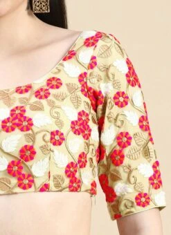 Multicoloured Net Embroidered Blouse Festive Wear -ZariGrace Shop Multicoloured Net Embroidered Blouse BLBS02210827 rrc3