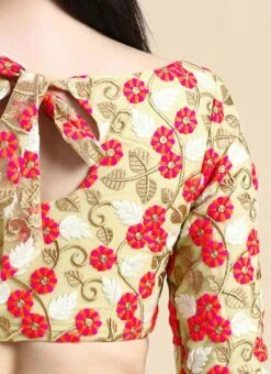 Multicoloured Net Embroidered Blouse Festive Wear -ZariGrace Shop Multicoloured Net Embroidered Blouse BLBS02210827 rrc4