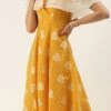 Mustard Art Silk Ruffled Dress Festive Wear -ZariGrace Shop Mustard Art Silk Ruffled Dress DRBS02210937 l