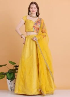 Dupatta From Mustard Yellow Embroidered Ruffles Lehenga After Six Wear 12 Dupatta From Mustard Yellow Embroidered Ruffles Lehenga After Six Wear -ZariGrace Shop Mustard Yellow Embroidered Ruffles Lehenga GHBS02304037 u