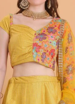 Dupatta From Mustard Yellow Embroidered Ruffles Lehenga After Six Wear 14 Dupatta From Mustard Yellow Embroidered Ruffles Lehenga After Six Wear -ZariGrace Shop Mustard Yellow Embroidered Ruffles Lehenga GHBS02304037 rrc1