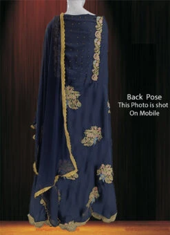 Navy Blue Crepe Abaya Style Anarkali Suit Wedding Wear 9 Navy Blue Crepe Abaya Style Anarkali Suit Wedding Wear -ZariGrace Shop Navy Blue Crepe Abaya Style Anarkali Suit SLSCC6304 b