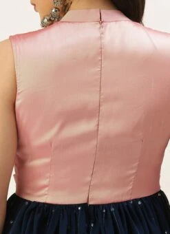 Navy Blue Embroidered Pleated Style Gown Party Wear 15 Navy Blue Embroidered Pleated Style Gown Party Wear -ZariGrace Shop Navy Blue Embroidered Pleated Style Gown IWBS02209733 rrc2