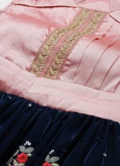 Navy Blue Embroidered Pleated Style Gown Party Wear 16 Navy Blue Embroidered Pleated Style Gown Party Wear -ZariGrace Shop Navy Blue Embroidered Pleated Style Gown IWBS02209733 rrc3