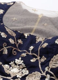 Navy Blue Embroidery Scallop Lehenga Set Festive Wear -ZariGrace Shop Navy Blue Embroidery Scallop Lehenga Set GHBS02205005 rrc1