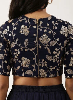 Navy Blue Embroidery Scallop Lehenga Set Festive Wear -ZariGrace Shop Navy Blue Embroidery Scallop Lehenga Set GHBS02205005 rrc3