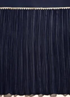 Navy Blue Georgette Pleated Ruffle Saree Festive Wear -ZariGrace Shop Navy Blue Georgette Pleated Ruffle Saree SABS02301092 rrc2