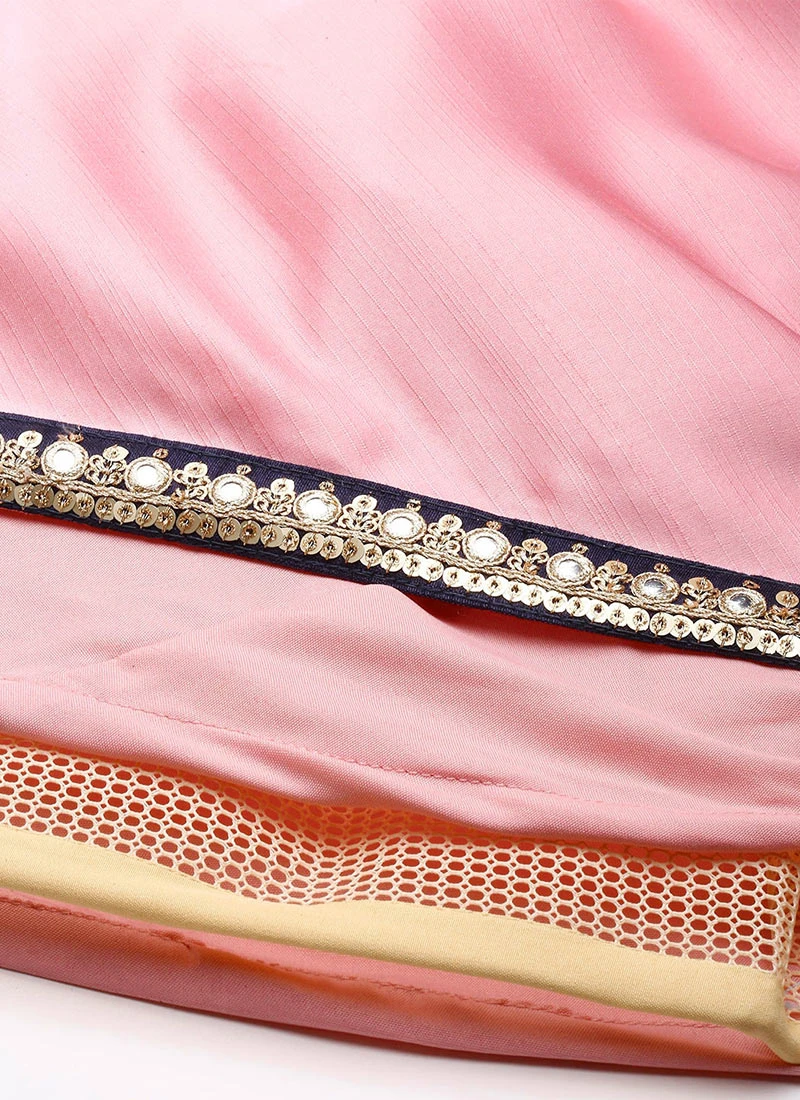 Navy Blue N Pink Embroidered Lehenga Set Festive Wear 9 Navy Blue N Pink Embroidered Lehenga Set Festive Wear - Image 7