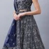 Navy Blue Net Stones N Hand Work Umbrella Lehenga Choli Wedding Wear -ZariGrace Shop Navy Blue Net Stones N Hand Work Umbrella Lehenga Choli GHCBF5137 l