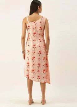 Off White Asymmetric Hem One Shoulder Dress Party Wear -ZariGrace Shop Off White Asymmetric Hem One Shoulder Dress DRBS02201206 b