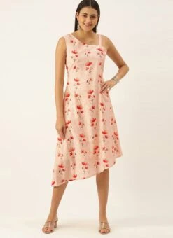 Off White Asymmetric Hem One Shoulder Dress Party Wear -ZariGrace Shop Off White Asymmetric Hem One Shoulder Dress DRBS02201206 u