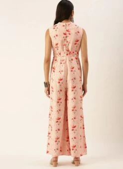 Off White Chanderi Modal Satin Collar Neck Jumpsuit After Six Wear -ZariGrace Shop Off White Chanderi Modal Satin Collar Neck Jumpsuit DRBS02111127 b