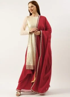 Bottom From Off White Embroidered Asymmetrical Gharara Suit After Six Wear -ZariGrace Shop Off White Embroidered Asymmetrical Gharara Suit SLBS02301728 u 2