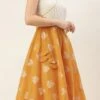 Off White N Mustard Jacquard Maxi Dress Festive Wear -ZariGrace Shop Off White N mustard Jacquard Maxi Dress DRBS02210940 l